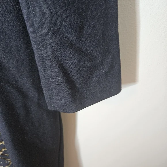 Ted Baker Knit Sheath Dress Black Gold Midi Long Sleeve Bodycon Women's 6 - Picture 6 of 9